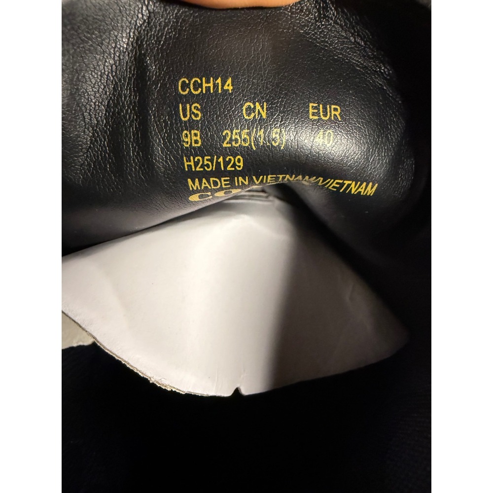 Coach Lucy Black Leather Chelsea Boots Signature Jacquard CCH14 Mens 9B Lug Sole - Picture 8 of 9